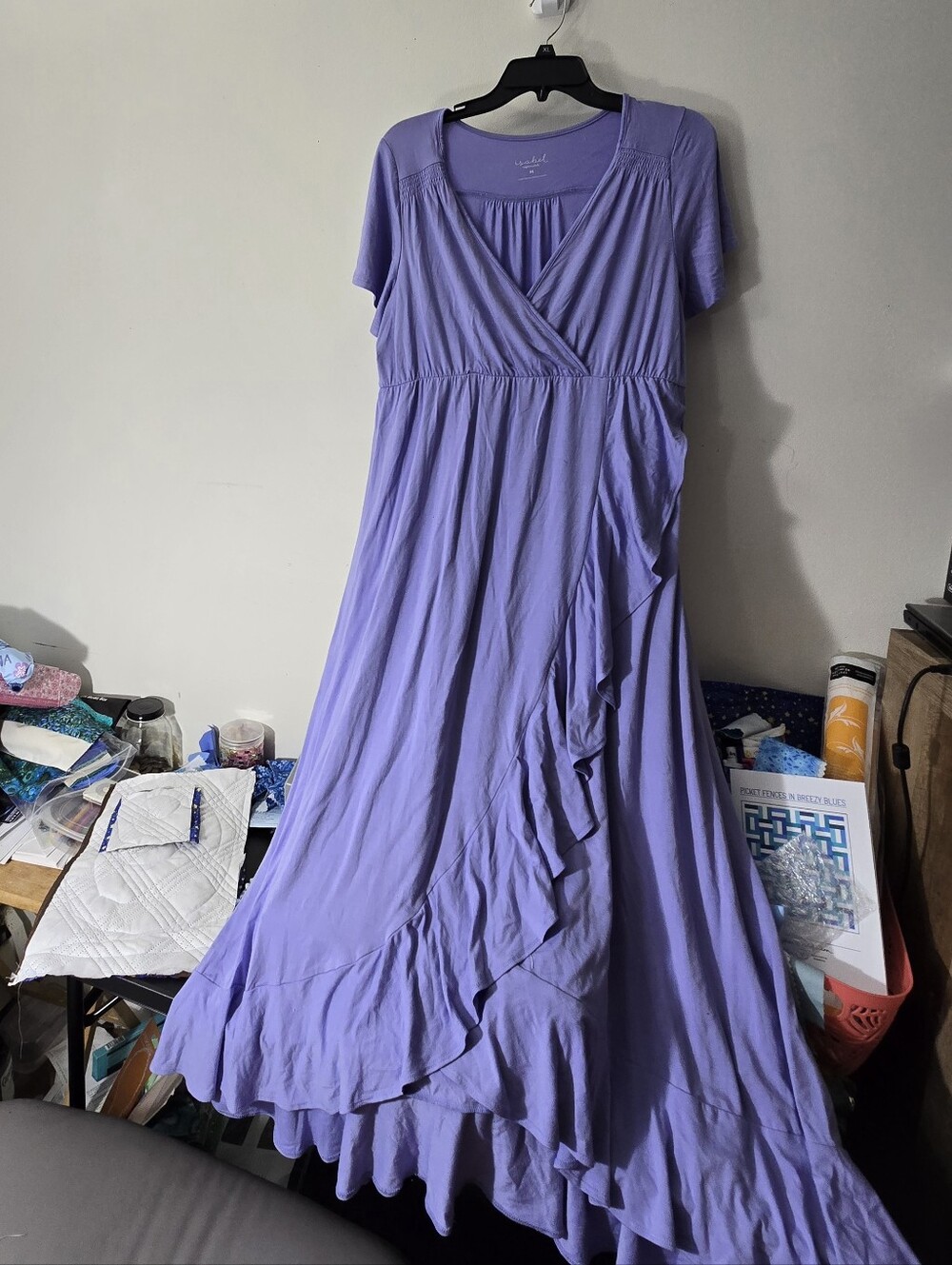 Ingrid And Isabel Lavender Maternity Wrap-Style Maxi Dress